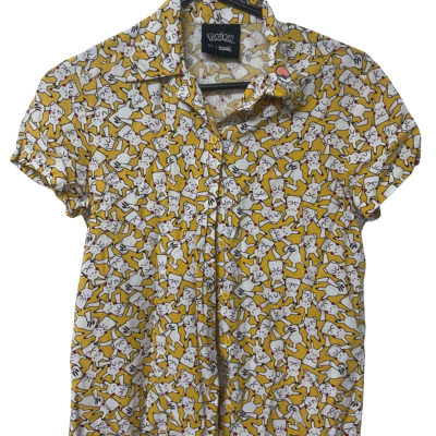 Women’s Pokemon Size S Short Sleeve Shirt Pattern / White / Yellow 