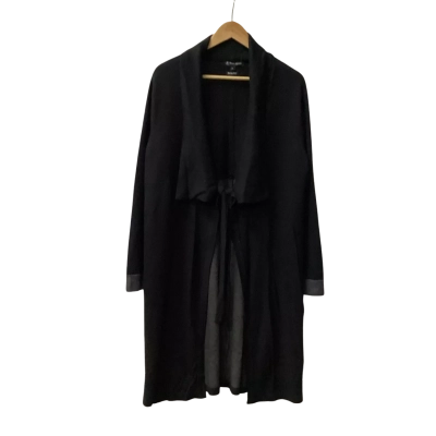 Trent Nathan Womens  Size L Longline Cardigan Black  F