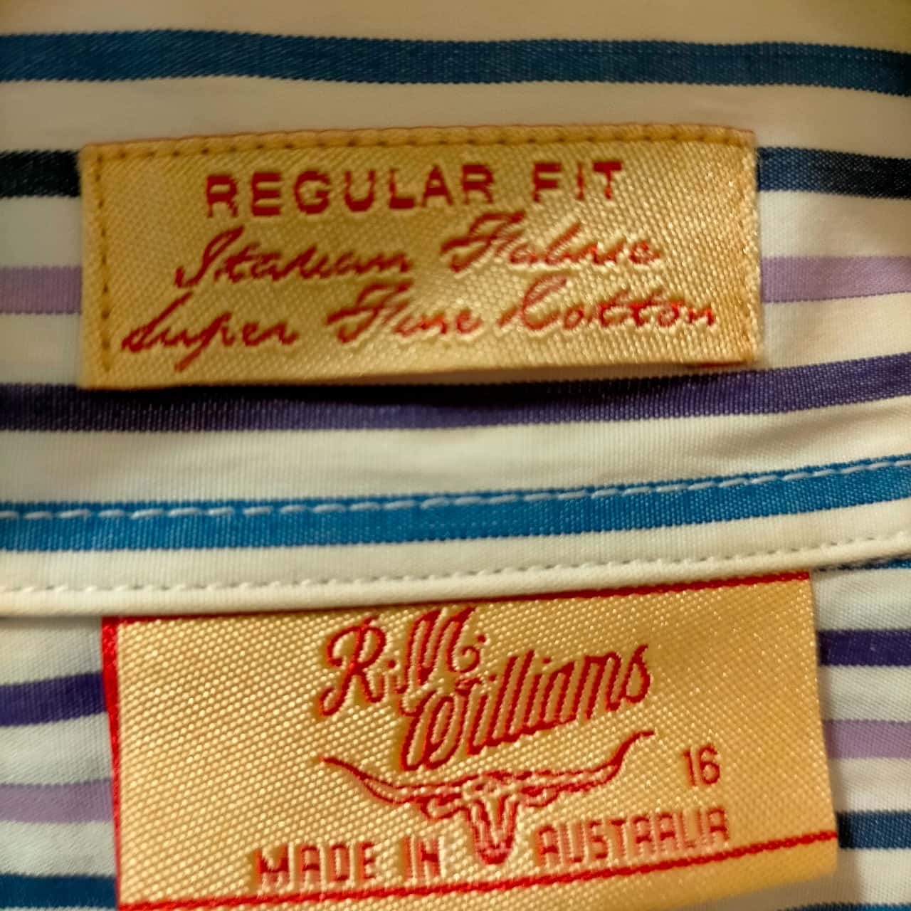 R.M. Williams Size 16 Long Sleeve Pinstripe Shirt GUC(s)