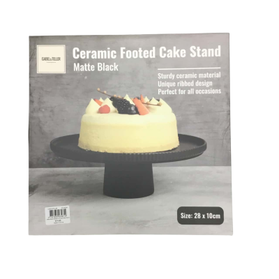 Gabel & Teller Black Ceramic Footed Cake Stand - Brand New In Box - RRP$74.95