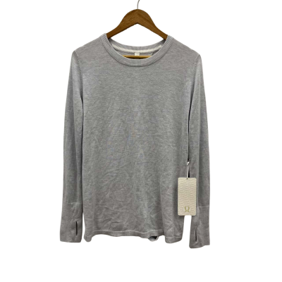 Lululemon Women's Size 6 Knit Jumper Styled Back Grey RRP$150
