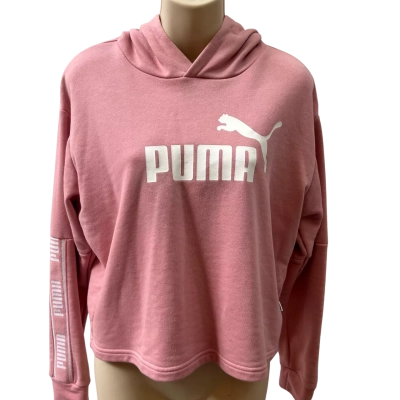 Puma Womens Size S Pink Cropped Hoodie   