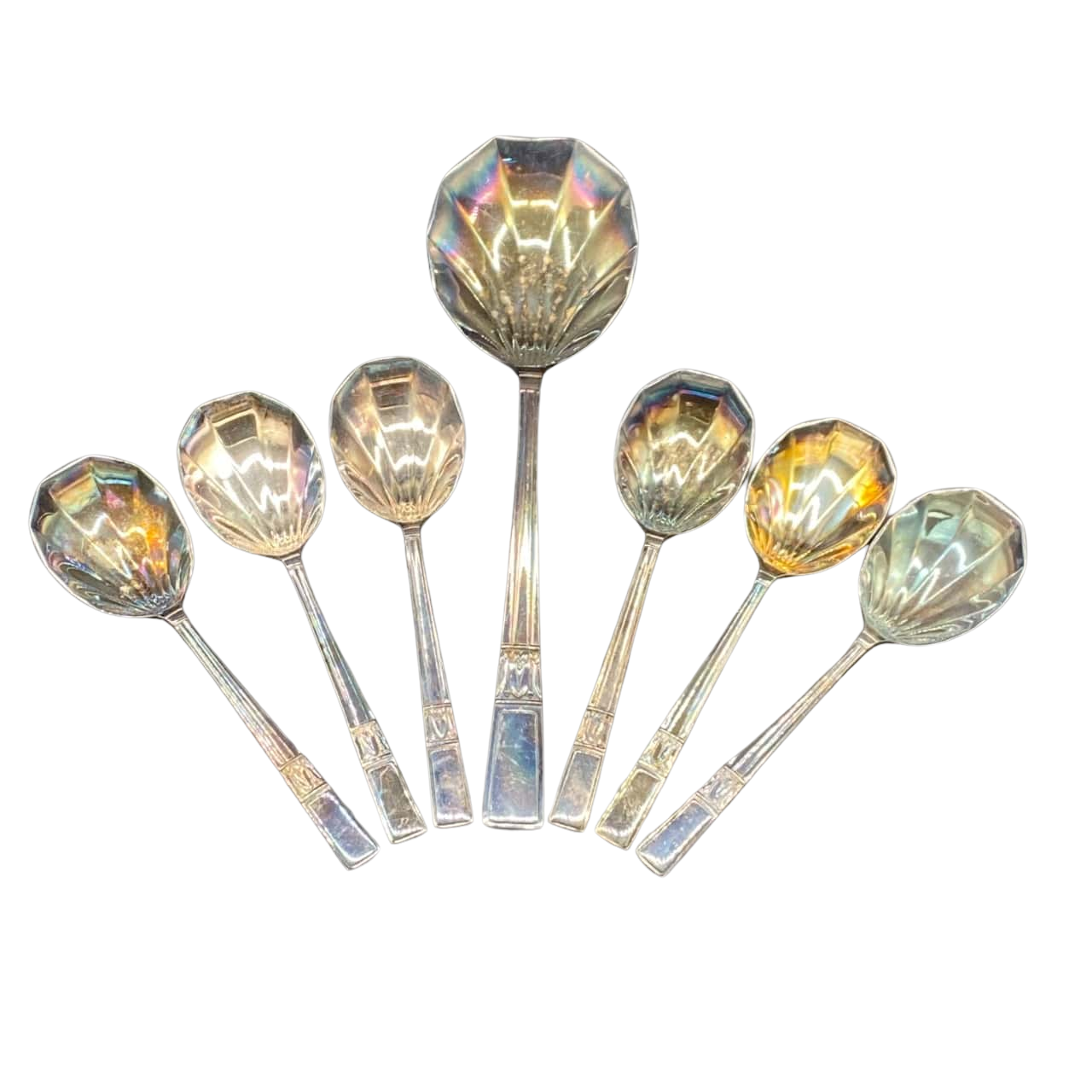 Vintage 7 piece dessert spoon set.(s)
