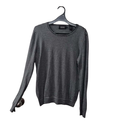 Oxford Men's Size S Jumper Black  / Grey / Striped 