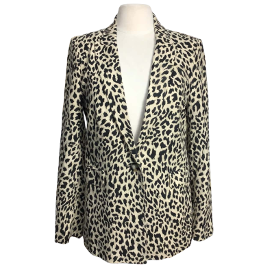 Seed Heritage Womens  Size 10 Linen Blend Animal Print Jacket
