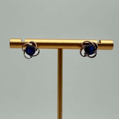 925 Silver & Blue Stone Earrings 