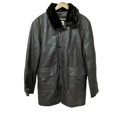  Vintage Womens C M M Canada Size L Leather Jacket Brown 