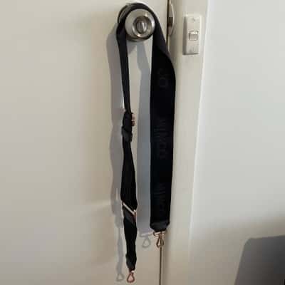 Mimco Womens Cross Body Bag Strap Black  110 cm