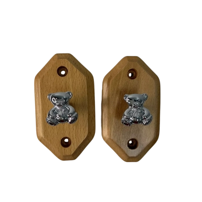 Silver Teddy Bear Hook Set of 2