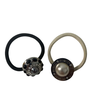 Mimco Womens Black and  Cream hair toggles