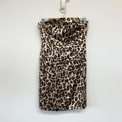 Lisa Ho Animal Print Strapless Mini Dress  Size 10 