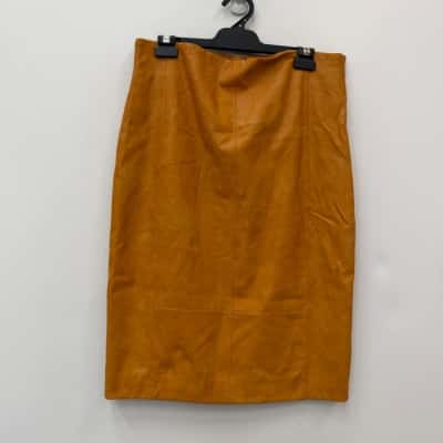 Sheike Yellow Faux Leather Skirt - Size 16  