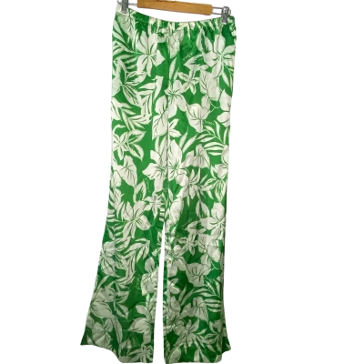  Own key Womens  Size L Casual Pants Floral / Green / Off White 