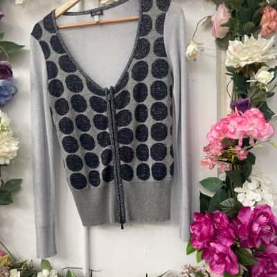 Armani Size eur42 (12) opaque Cardigan Grey sparkle 