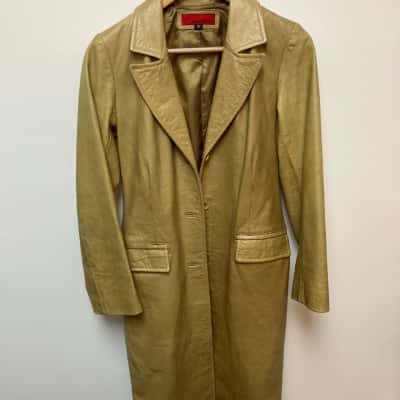 Stateline Womens  Size 10 Vintage Leather Jacket Yellow 