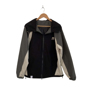 Catteeius x Aelfric Eden Mens  Size L Biker / Bomber / Hood Jacket Black  / Grey / White 