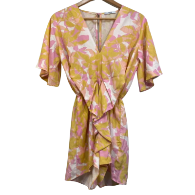Sheike Womens  Size 6 Short Sleeve Playsuit Pink  / White / Yellow 