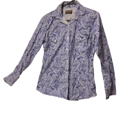 Wrangler Womens  Size 8 Long Sleeve Shirt Blue / White 