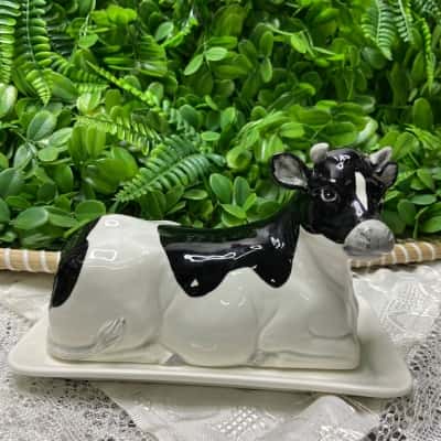 Vintage Otagiri Cow Butter Dish