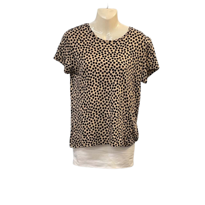 Seed Heritage Womens  Size S Short Sleeve Top / T-shirts Beige / Black  / Polka Dot 