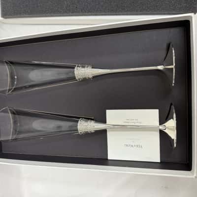 VERA WANG WEDGWOOD Silver Toasting Flute Pair