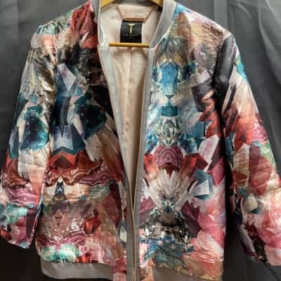 Ted Baker Womens  Size 4 Mirrored Minerals Livliet Bomber Jacket