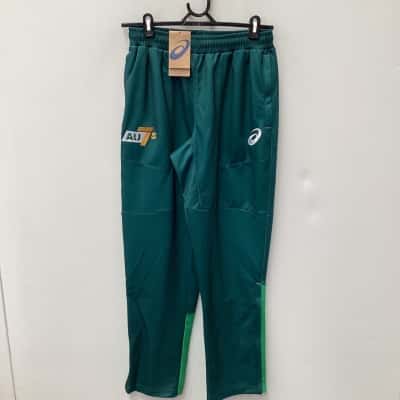 NEW - Asics Mens  Size M Track Pants Green 