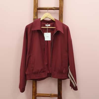 Jag Women's Size 14 Gia Crop Bomber Jacket Wine - New With Tags