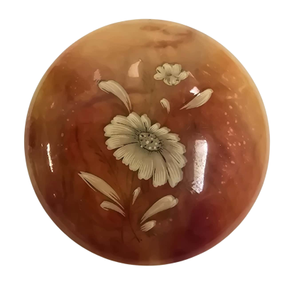  Womens Orange Genuine Alabaster Ring, Pill or Trinket Box (Made in Italy)