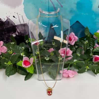 Sterling silver 925 with gold plating necklace with shoe pendant 