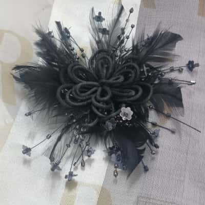  Womens Brooch Black  / Grey 