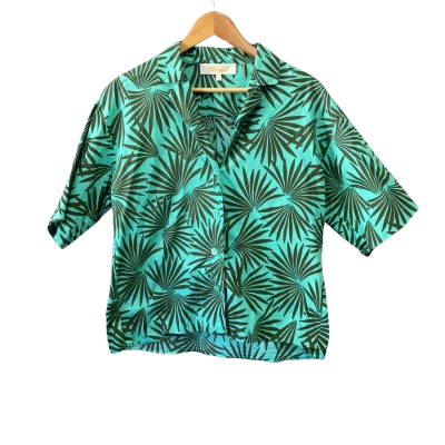 Diane Von Furstenberg Womens  Size S Short Sleeve Shirt Green 