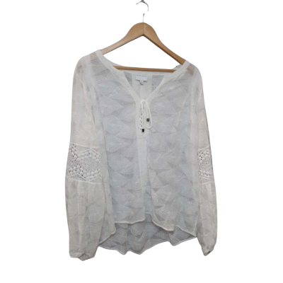 Witchery Womens  Size 14 Long Sleeve Shirt White 