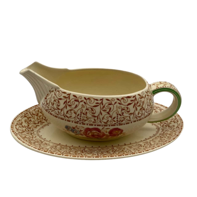 Vintage Woods Burslem ‘Georgia’ Gravy Boat & Saucer