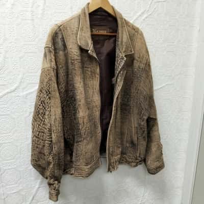 Vintage Men's Leather Jacket Made in Italy GUV 