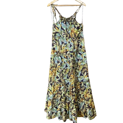 BNWT Charlie Holiday Womens Size 8 Brown/Green Palm Print Dress  