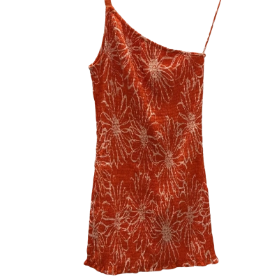 'Faithfull The Brand' Smocked Sundress in Vibrant Orange & White - Size L