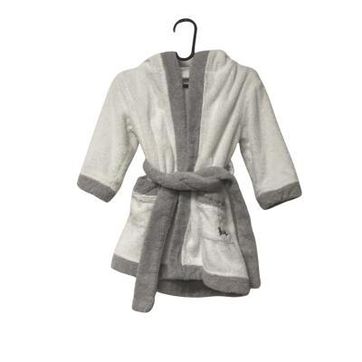 Baby Peter Alexander Size 9-18 MonthsGrey/ White Towelling Robe
