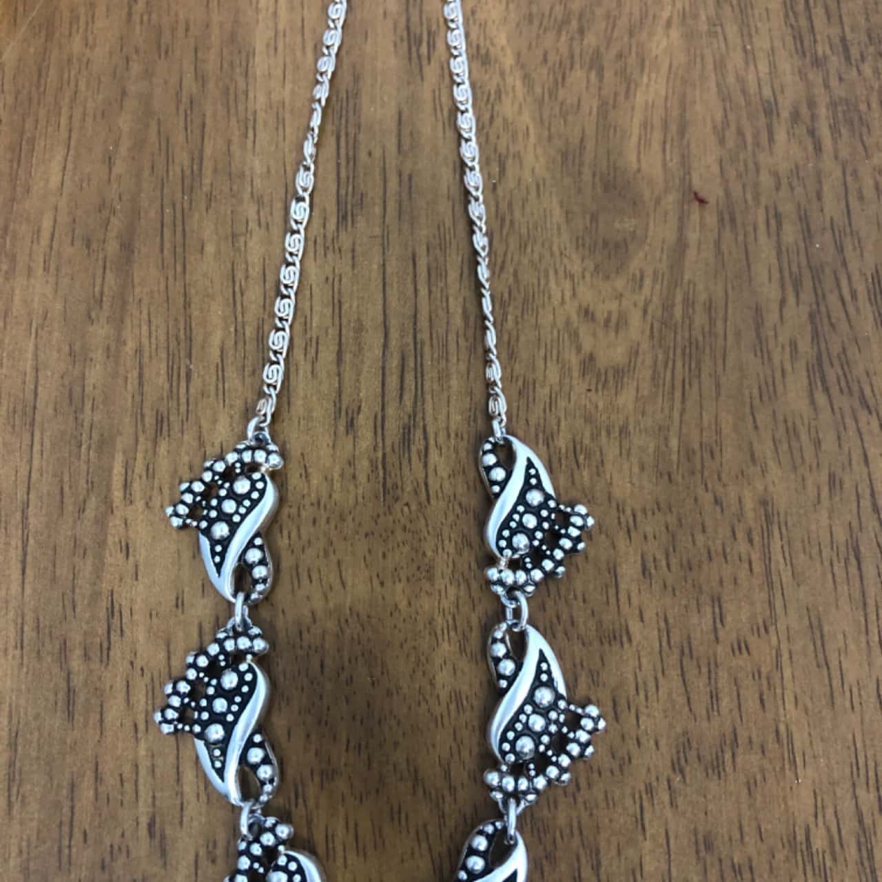 Green - Antique Silver Finish Oxidised Brass Base Stone Work Choker Necklace Set