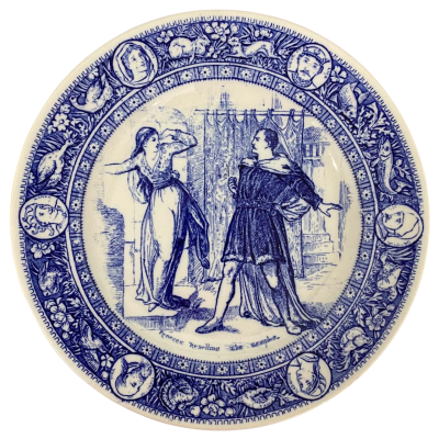 Wedgwood Flow Blue Ivanhoe Rebecca Repelling The Templar Dinner Plate