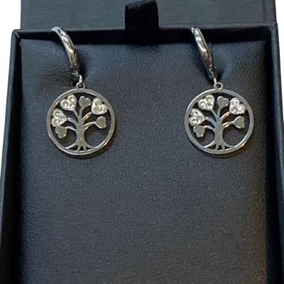  Womens Earrings Tree of Life with chrystals