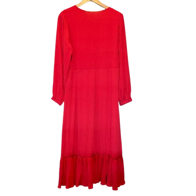 Katies Smocked Front Dress Size 14 Red 