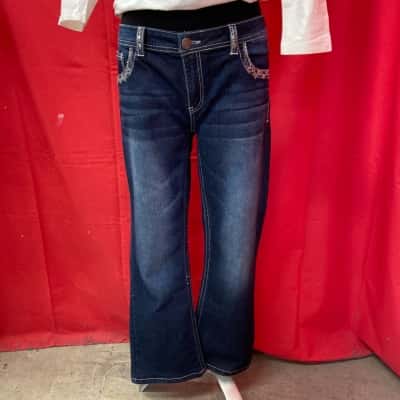  Womens  Size 14 Blue Denim "Pure Western" Flare Jeans 