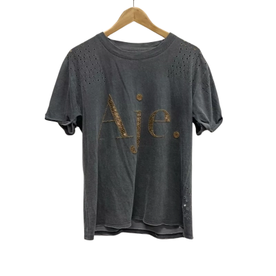 AJE Womens Distressed Short Sleeve Top Size XS