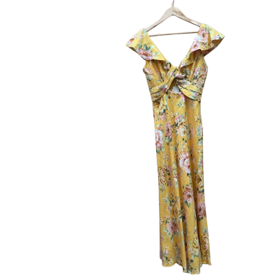 Forever New Womens  Size 10 Midi Dress Floral / Yellow 