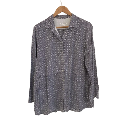 Trenery Womens  Size L Button Up Top / Long Sleeve Top Black  / White 