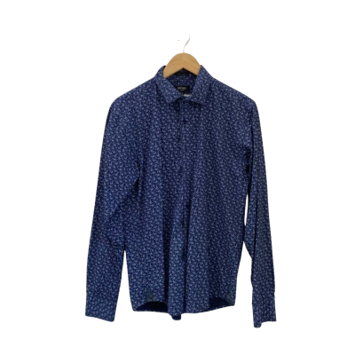 Oxford Mens  Size M Long Sleeve Shirt Blue / Floral 