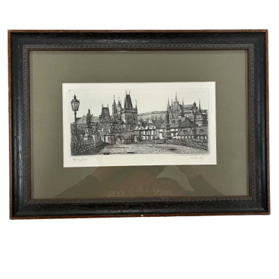 Aqua Forte Framed Drawing