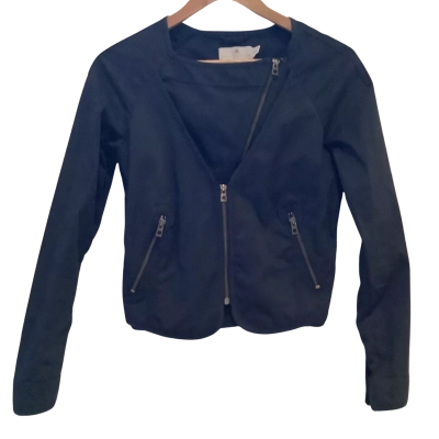 adidas by Stella McCartney.  Black Asymmetrical Zip   Jacket.   Size 36/8 