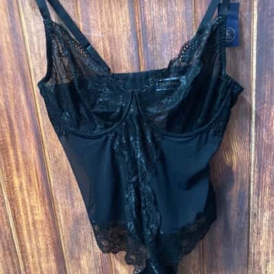  Fox Royal Size 16 Bodysuit Black  lace new 